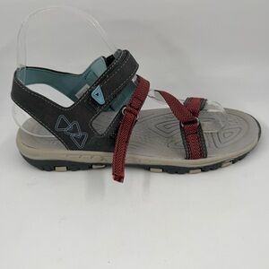 Crivit Women’s Grey Red - SZ 7 - Adjustable Tan Brown Multipurpose Sport Sandals